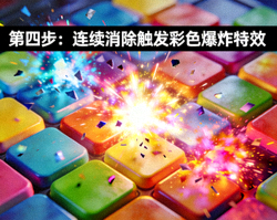 第四步：连续消除触发彩色爆炸特效的动画演示